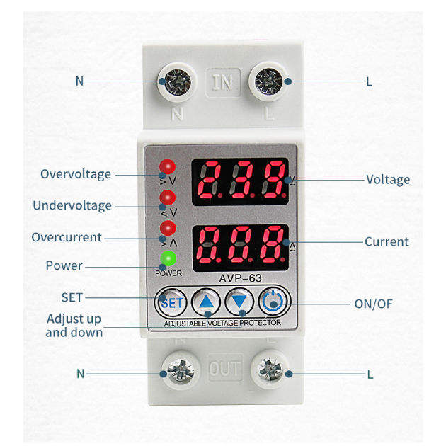 over/under voltage protector 220v adjustable protective device over/under voltage protector 220v adjustable protective device