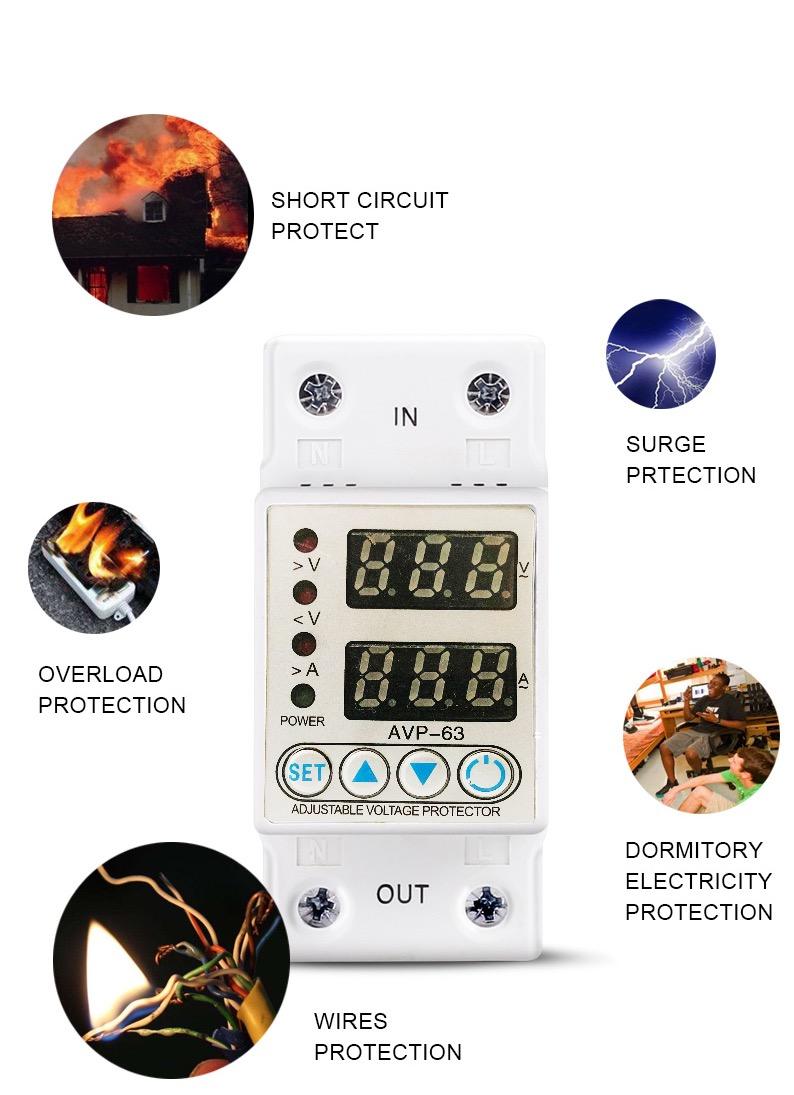 over/under voltage protector 220v adjustable protective device over/under voltage protector 220v adjustable protective device