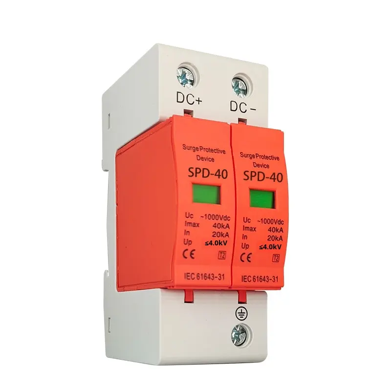 solar dc surge protector 1000v spd lightning protection 2p