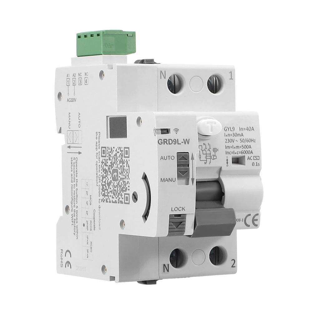 wifi smart mcb rccb rcbo 2p 40a 30ma 100ma auto recloser breaker wifi smart mcb rccb rcbo 2p 40a 30ma 100ma auto recloser breaker