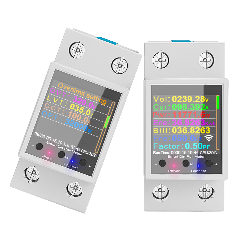 tuya wifi power meter 100a ac50 320v din rail lcd voltage monitor tuya wifi power meter 100a ac50 320v din rail lcd voltage monitor